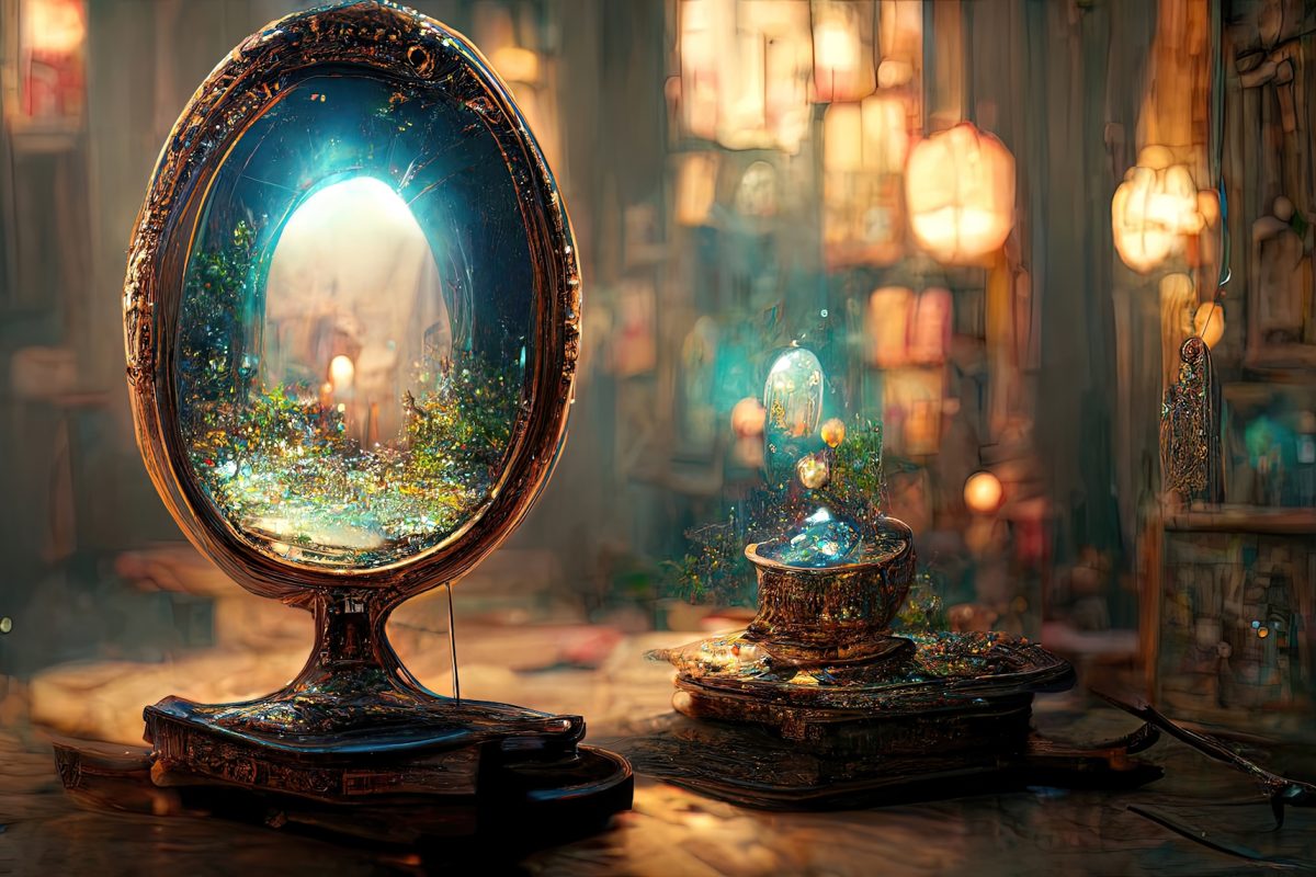 Fantasy,Magical,Mysterious,Mirror.,3d,Illustration